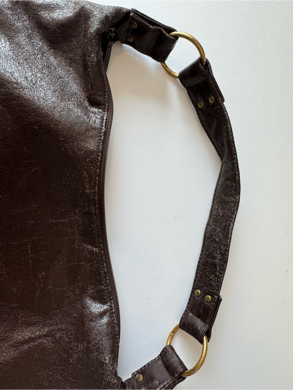 XOXO Dark Brown Shoulder Bag with Feather Accent - Picture 7 of 7